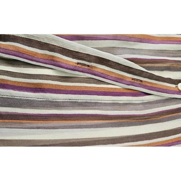 Zara Women's Sheer Striped Button-Up Collared Shirt Size Large - Picture 4 of 8